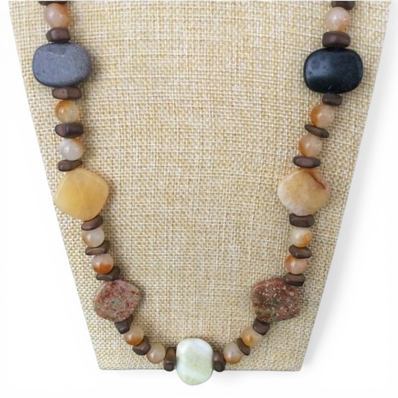 Artisan Semi‑Precious Stone Necklace - Ferruginous Quartz - Silver‑Tone - 31"L - Picture 9 of 16